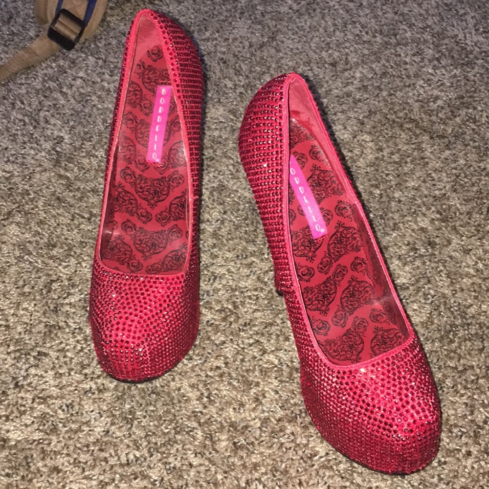 red sparkly heels